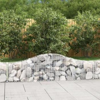 14 db íves horganyzott vas gabion kosár 200x30x40/60 cm kép