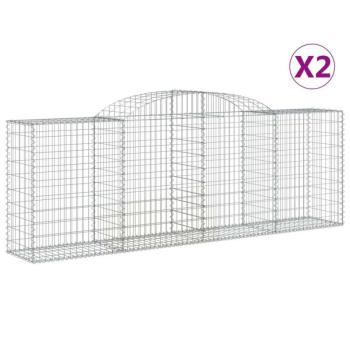 2 db íves horganyzott vas gabion kosár 300 x 50 x 100/120 cm kép