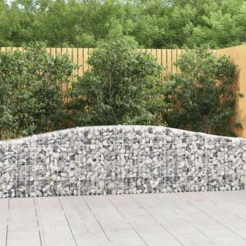 2 db íves horganyzott vas gabion kosár 400x30x60/80 cm kép