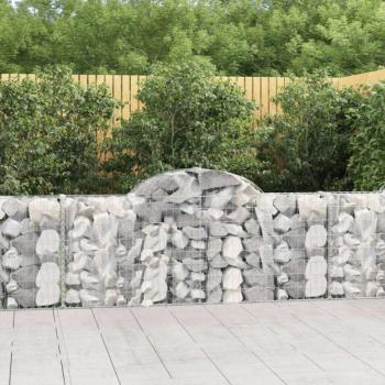 3 db íves horganyzott vas gabion kosár 200x30x80/100 cm kép