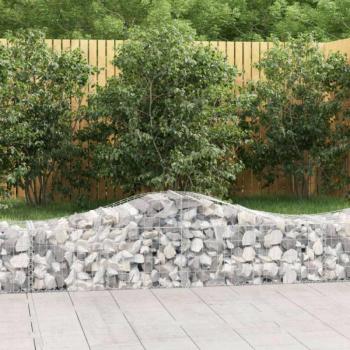 4 db íves horganyzott vas gabion kosár 200x50x40/60 cm kép