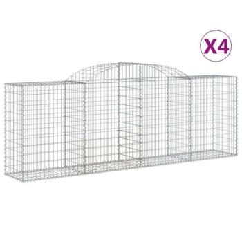 4 db íves horganyzott vas gabion kosár 300 x 50 x 100/120 cm kép