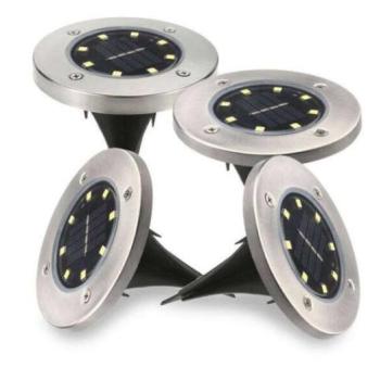 4 db kültéri beépíthető disck szolár lámpa kép