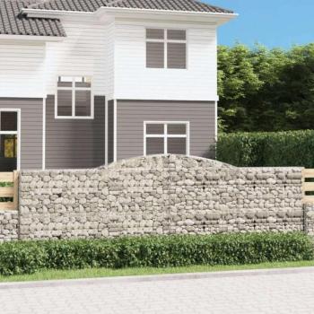 7 db íves horganyzott vas gabion kosár 400x50x120/140 cm kép