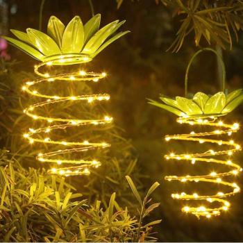 Ananász formájú napelemes kültéri dekorációs Lámpa 25 LED - zöld kép