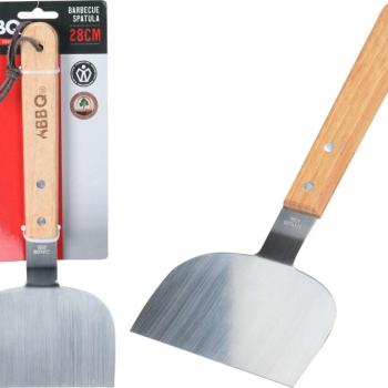 BBQ spatula, rozsdamentes acél/réz, 28x12 cm, ezüst/barna kép