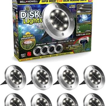 Bell Howell Disk Lights multifunkcionális LED-es szolár Lámpa, 8d... kép