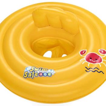 Bestway sárga kör alakú bébi úszógumi üléssel kép