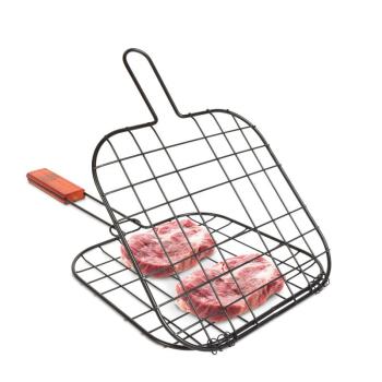 Bewello Hús grillező rács - fa nyéllel - 56300C BBQ hússütő rács... kép