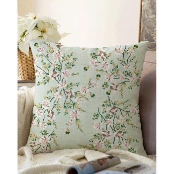 Bloom zöld pamut keverék párnahuzat, 55 x 55 cm - Minimalist Cushion Covers kép