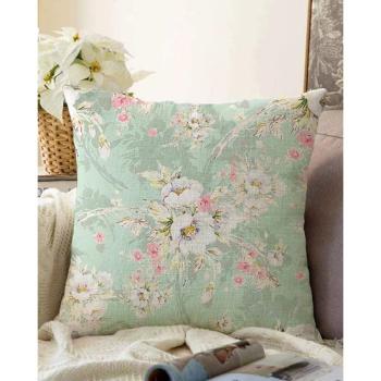 Blossom zöld pamut keverék párnahuzat, 55 x 55 cm - Minimalist Cushion Covers kép