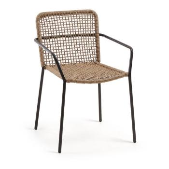 Bomer bézs acélszerkezetes kerti szék - Kave Home kép
