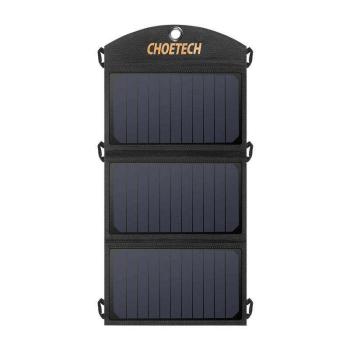 Choetech SC001 Foldable solar charger 19W 2xUSB (black) kép