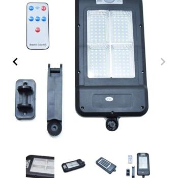 Extra fényes napelemes kültéri LED lámpa, 120W – 128 LED kép