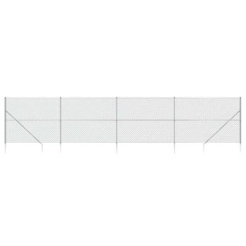 Ezüstszínű drótkerítés cövekekkel 1,4 x 10 m kép