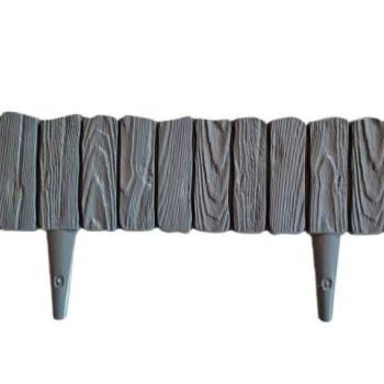 Fa mintázatú ágyásszegély szett, 2,32m, 4x58cm, grafit kép