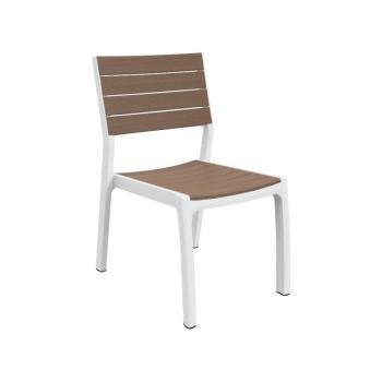Fehér-barna műanyag kerti szék Harmony – Keter kép