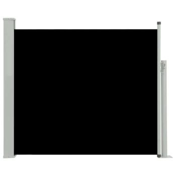 Fekete behúzható oldalsó teraszi napellenző 100 x 300 cm kép