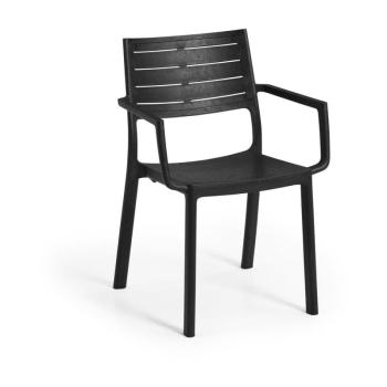 Fekete műanyag kerti szék Metaline – Keter kép