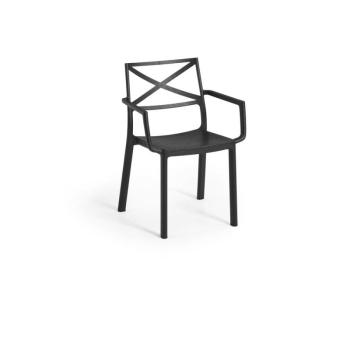 Fekete műanyag kerti szék Metalix – Keter kép