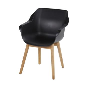 Fekete műanyag kerti szék szett 2 db-os Sophie Teak – Hartman kép