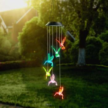Felakasztható szolár lámpa - kolibri - RGB LED-del - 78 x 12,5 cm kép