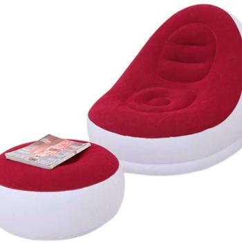 Felfújható fotel lábtartóval, piros kép