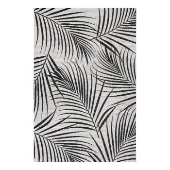 Flora fekete-szürke kültéri szőnyeg, 160x230 cm - Ragami kép