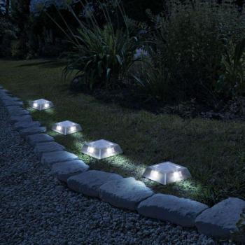 Garden of Eden LED-es leszúrható / fali szolár lámpa - négyzet al... kép