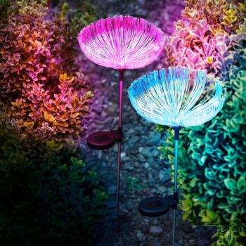 Garden of Eden Száloptikás szolár medúza - 80 cm - színes LED 117... kép
