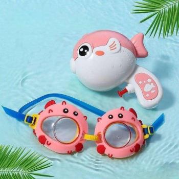 Gömbhal alakú vízipisztoly gyerekeknek úszószemüveggel - rózsaszí... kép