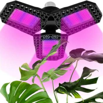 Háromágú kihajtható növénynevelő lámpa, 108 LED, E27, LED UV fény kép