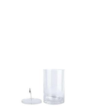 Henger alakú üveg váza, vízbe merülő virágoknak, 20 cm kép