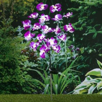 Hi led-es napelemes orchideás kerti lámpa 75 cm kép