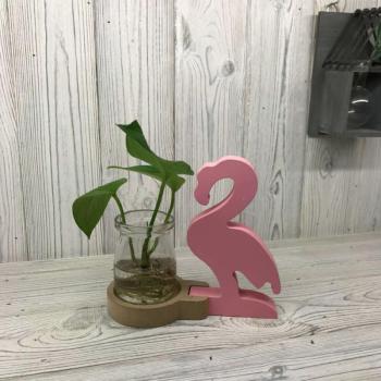Hidroponikus Dekorációs Kaspó - Rózsaszín Flamingó kép