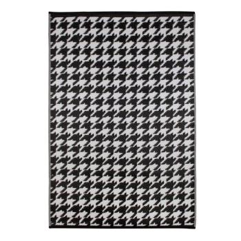 Houndstooth fekete-fehér kültéri szőnyeg, 150 x 240 cm - Green Decore kép