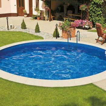 Ibiza kör alakú medence, 5 m átmérőjű,1,5 m mély, kombi zárósínne... kép