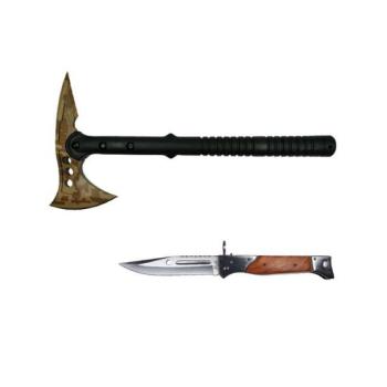 Ideallstore® fejszekészlet, Survivor Desert Camo és AK-47 kés, hüvely kép