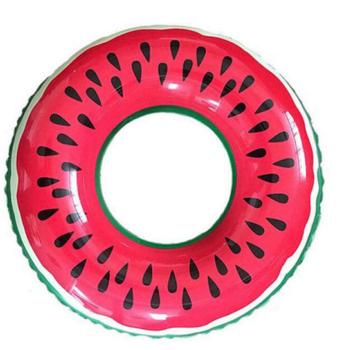 Ikonka felfújható Úszógumi 110cm - Görögdinnye - piros-zöld kép