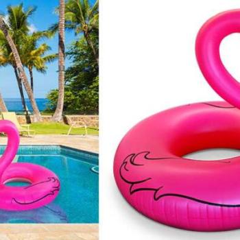 Ikonka felfújható Úszógumi 90cm - Flamingó - rózsaszín  kép