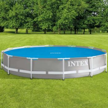 INTEX kék polietilén napelemes medencetakaró 366 cm kép