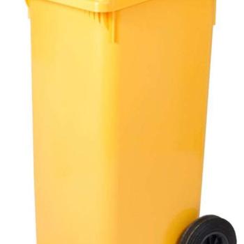 Kerekes szemetes szelektív kuka, sárga, 120 liter kép