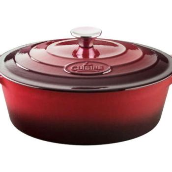 La Cuisine RED öntöttvas ovál sütőtál+fedő 29x23x11cm 4,75L kép