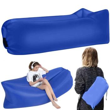 LAZY+ összecsukható, hordozható relax ágy – Lazy bag/légágy – kék... kép