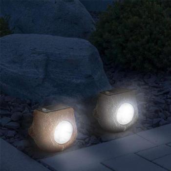 LED-es kültéri szolárlámpa - kő forma kép