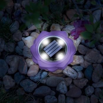 LED-es leszúrható szolár lámpa - lila - hidegfehér - 11,5 x 2,3 cm kép