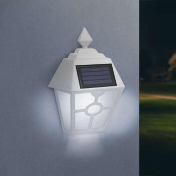 LED-es szolár fali lámpa - fehér, hidegfehér - 14 x 6,2 x 19 cm -... kép