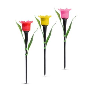 Leszúrható szolár tulipán - rózsaszín - 31 x 5,7 cm - fehér LED kép