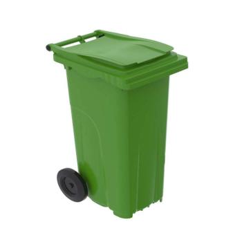 Műanyag szemetes kuka, kommunális hulladékgyűjtő, zöld, 120L kép