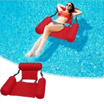 Nagyméretű, felfújható úszófotel, medence fotel - piros kép